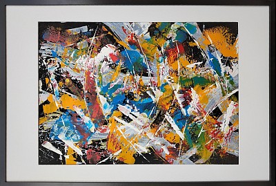 abstract painting suggesting the movement of dancers