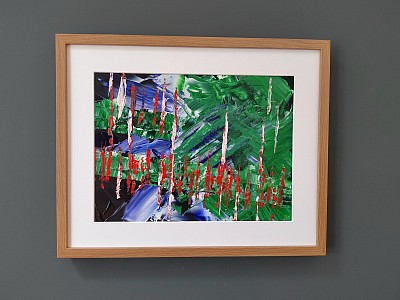 Forest walk painting framed and mounted