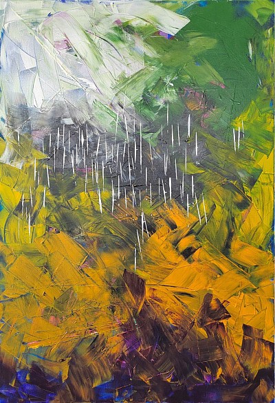 Abstact on canvas of organic colours and white lines