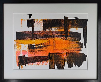 Abstract of orange pinks and black