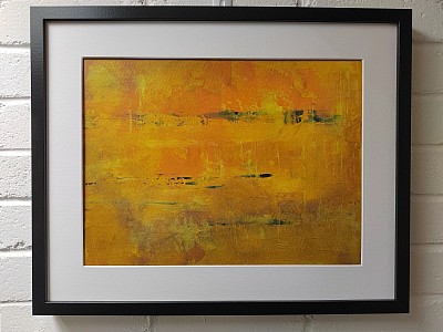 abstract of yellows and oranges suggesting a warm summers evening