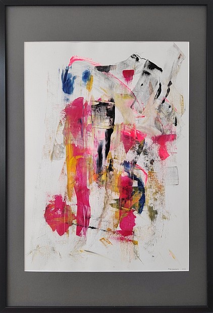 Abstract in magenta and black