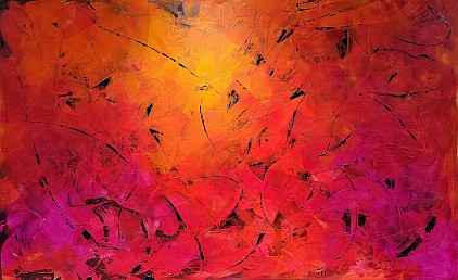 Abstract in hot oranges and pinks